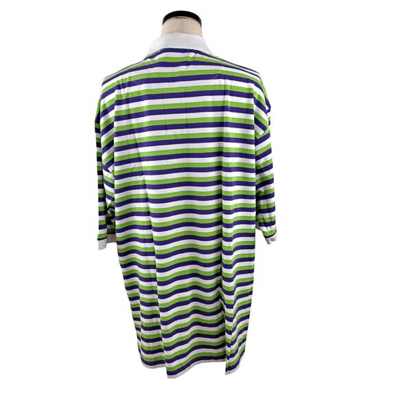 Lacoste Polo with Green and Blue Stripes - Picture 3 of 8